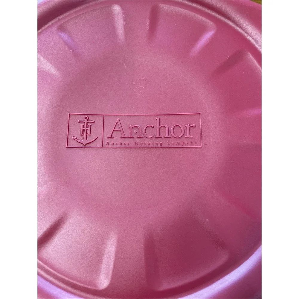 Anchor Hocking‎ 2 Quart Clear Glass Casserole Dish with Plastic Red Lid USA Made
